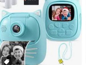lot 24041 image: MINIBEAR Instant Print Camera for Kids Camera for Girls 50MP Kids Digital Camera, Toddler Camera Travel Essential Toys Christmas Birthday Gifts for 3 4 5 6 7 8 9 Year Old Girls and Boys, Blue