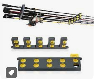 lot 24042 image: Boms Fishing WV4 Rod Holders Vertical Wall Mounted Storage Rack for Up to 10 Fishing Rods Rod Holder Storage Tools 4 Colors