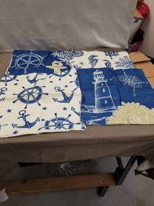 lot 24050 image: Ocean Nautical Theme Set of 4 Cotton Linen Marine Life Throw Pillow Cases Couch Sofa Home Decorative Cushion Cover 18x18