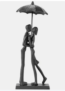 lot 24051 image: Handcrafted Iron Sculpture - Metal Ornament Couple Figurine Romantic Art Iron Statue,Abstract Modern Accents,Figurines Home Decor
