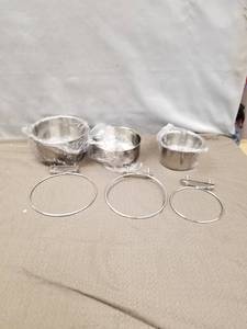 lot 24054 image: 3 Stainless Steel Pet Bowls for Dogs & Cats Cage Kennel Crate Feeder Dish