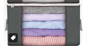 lot 24056 image: 3 pack storage organizer for Bedroom - Large bags with zipper, Clothing Storage for Small Spaces and Closet, Bags to Store Clothes, Coat storage bag, baby storage Organizers for clothes