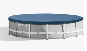 lot 24087 image: Intex 15ft x 42in Prism Frame Above Ground Swimming Pool Set with Debris Cover