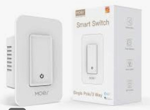 lot 24088 image: MOES Smart Dimmer Switch White Single Pole 3 Way 2.4 Ghz