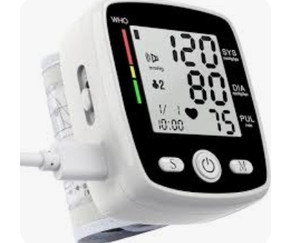 lot 24091 image: Blood Pressure Monitor Adjustable Wrist Blood Pressure Cuff Digital BP Machine 2x99 Readings Voice Broadcast Blood Pressure Detector with Carrying Case Portable for Home Use