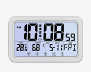 lot 24103 image: Large Electronic Wall Clock Digital LED Calendar Alarm Clock Touch Setting Button Table Alarm Clock Large Display With Backlight