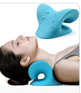 lot 24104 image: Neck Relaxer  Cervical Pillow for Neck and Shoulder Pain  Cervical Traction Device for Neck Pain Relief Product Kit  Neck Cloud Massager With Eye Mask  Medical Graded  Sky blue