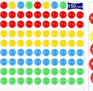 lot 24113 image: Gejoy 150 Pieces 14.4 mm Game Replacement Marbles Plastic Colored Game Balls Compatible with Hungry Hungry Hippos Greedy Frog