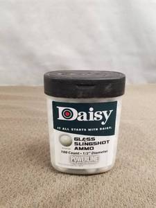 lot 34624 image: Daisy Glass Slingshot Marble 0.5in. Diam. 100ct. Sling Shot Ammunition