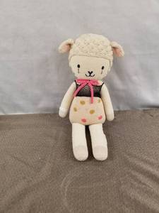 lot 23478 image: Cuddle & Kind Handmade Peru Lucy Lamb Plush Dots Stuffed Animal Embroidered Eyes