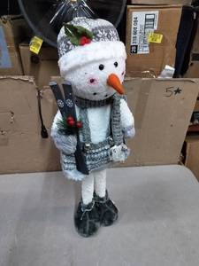 lot 1939 image: Standing Snowman With Ice Skiis, 30In Tall