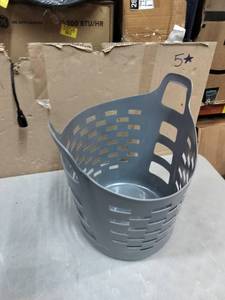lot 1941 image: Small Clothes Basket In Grey, 14In Tall