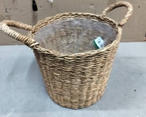 lot 1956 image: Small Woven Basket 14In Diameter, 12 In Tall