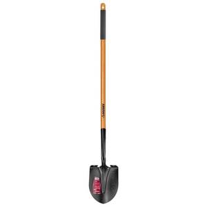 lot 1961 image: Husky 47 in. L Wood Handle Carbon Steel Digging Shovel with Grip