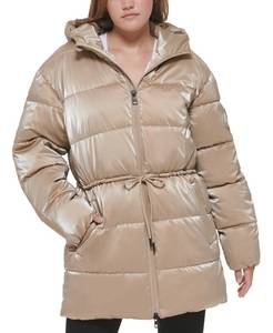 lot 2242 image: Calvin Klein Jeans Womens Quilted Puffer Hood Jacket - Retail $75.73. Size S