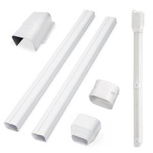 lot 5643 image: TAKTOPEAK 4 7.5 Ft PVC Decorative Line Cover Kit for Ductless Mini Split Air Conditioners & Central AC, 4 Full Cover Kit-7.5 ft