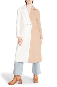 lot 8184 image: Steve Madden Caroline Colorblock Coat in Camel at Nordstrom, Size Large - Retail $110.59