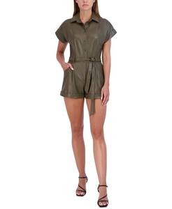 lot 8185 image: BCBGeneration Womens Faux-Leather Tie-Waist Romper - Retail $89.66&nbsp(size unknown)
