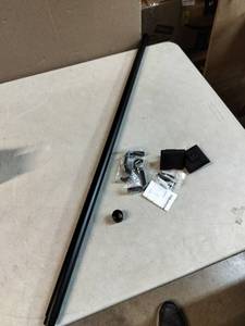 lot 9851 image: Black Adjustable Curtain Rod 37in