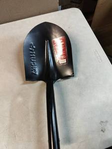 lot 9901 image: Husky 47 in. L Wood Handle Carbon Steel Digging Shovel with Grip(Head Only)