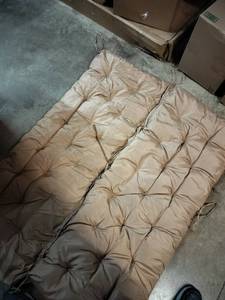 lot 9924 image: Tan Bench Cushion 42in X 57in