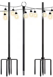 lot 1992 image: Fence Poles With Mounts For Lights, Bird feeders, Etc... Set Of 3