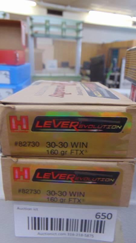 lot 650 image: 2 boxes 30-30 win mag