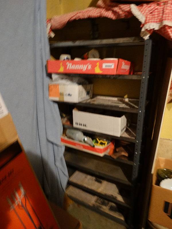 lot 40 image: Metal shelf wcontents.