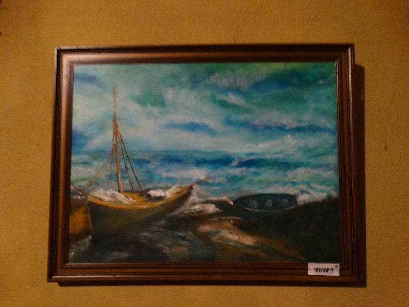 lot 58 image: Framed oil painting.