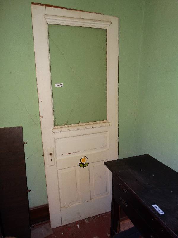 lot 190 image: Antique wood exterior door w glass