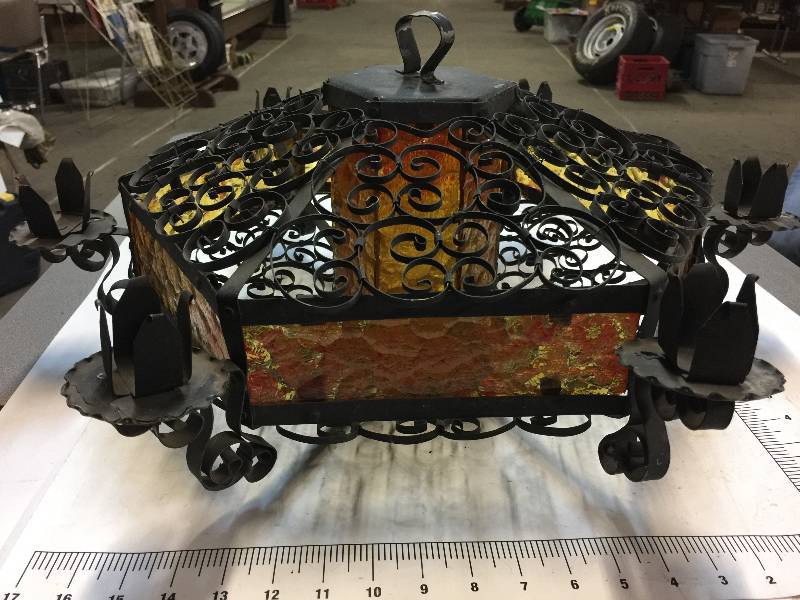lot 5505 image: Gothic Candle Chandelier.