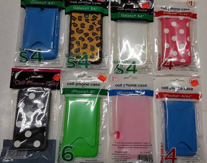 lot 5323 image: Set of 8 Cell Phone protective cases for assorted phones.  Get in the Flea Market business with this auction lot
