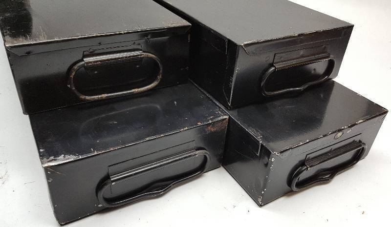 Package of 4 good used bank safe deposit boxes (4-3/4\