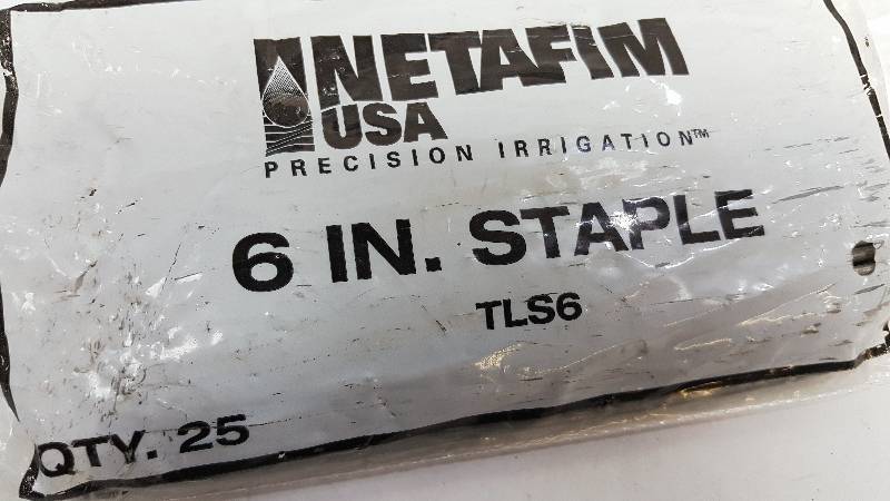 lot 5345 image: Netafim TLS6 6 Techline CV Precision Irrigation Staples -New Bag of 25