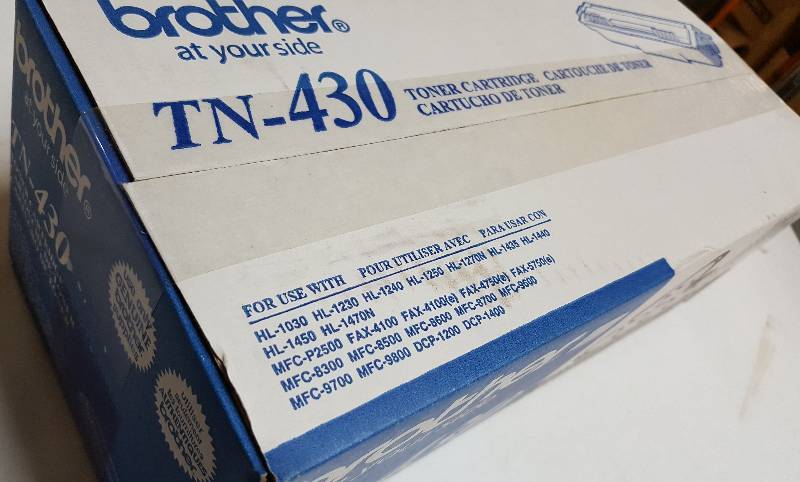 lot 5348 image: New in the unopened box is this real Brother brand toner cartridge TN-430 fits a lot