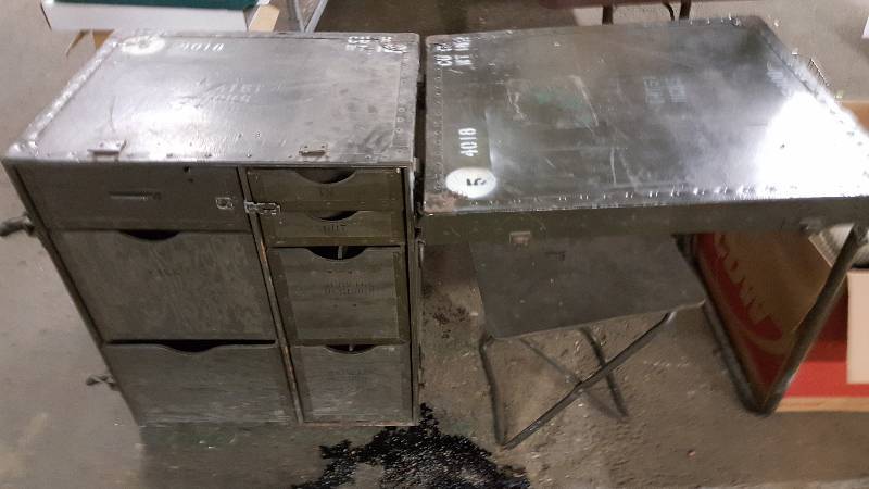 lot 5236 image: Decorate your new apartment with this cool old Military in the Field Desk.  For you collectors, take a good look here