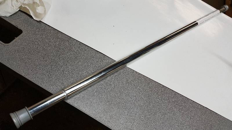 lot 5249 image: New in the package is this 72 Chrome Adjustable Cam Lock Tension Shower And Utility Rod