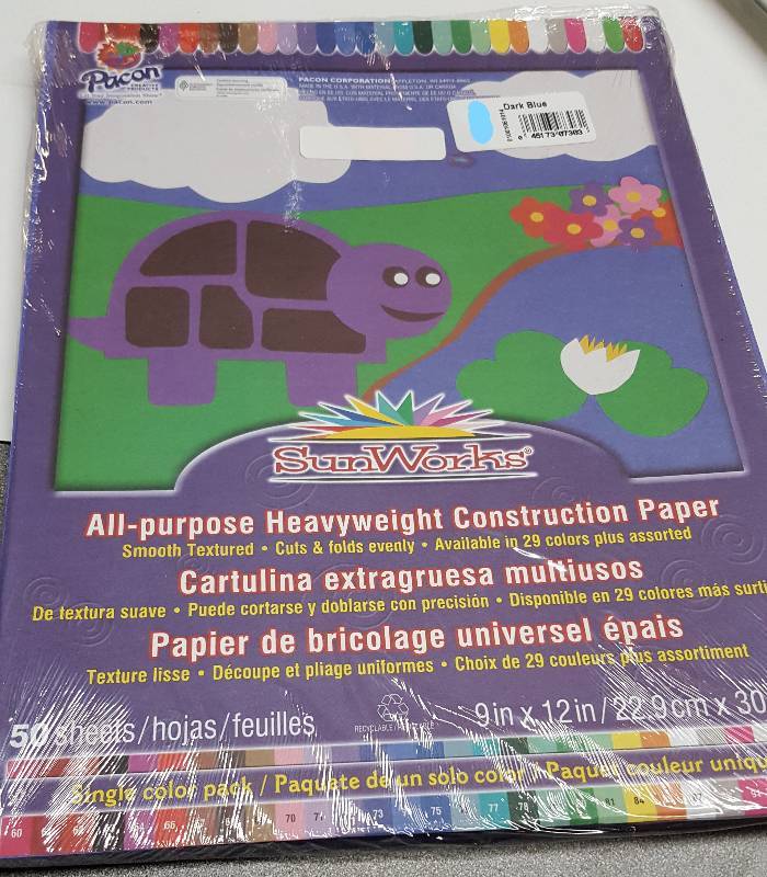 lot 7403 image: 50 sheets of new in the package all purpose heavyweight 9 X 12 Blue construction paper