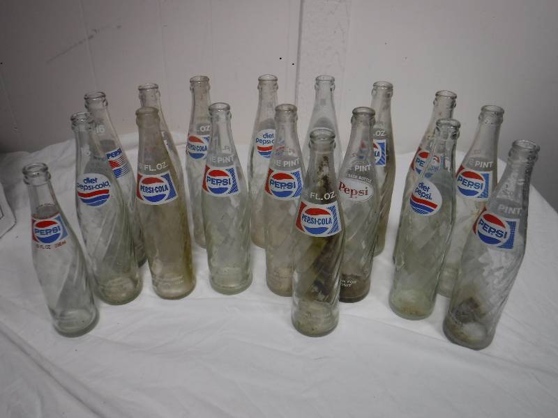 lot 3356 image: old glass pepsi bottles