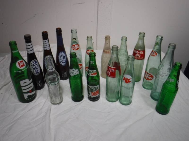 lot 3358 image: old glass soda bottles