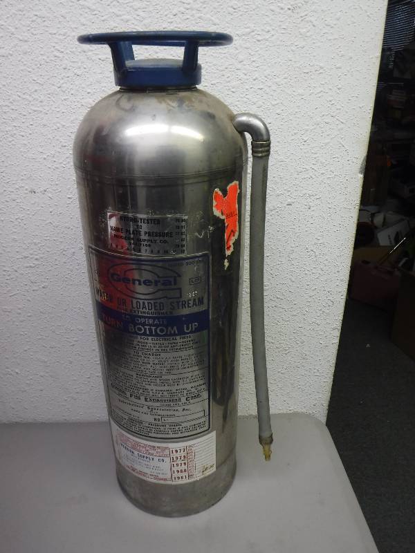 lot 3360 image: stainless steel fire extinguisher