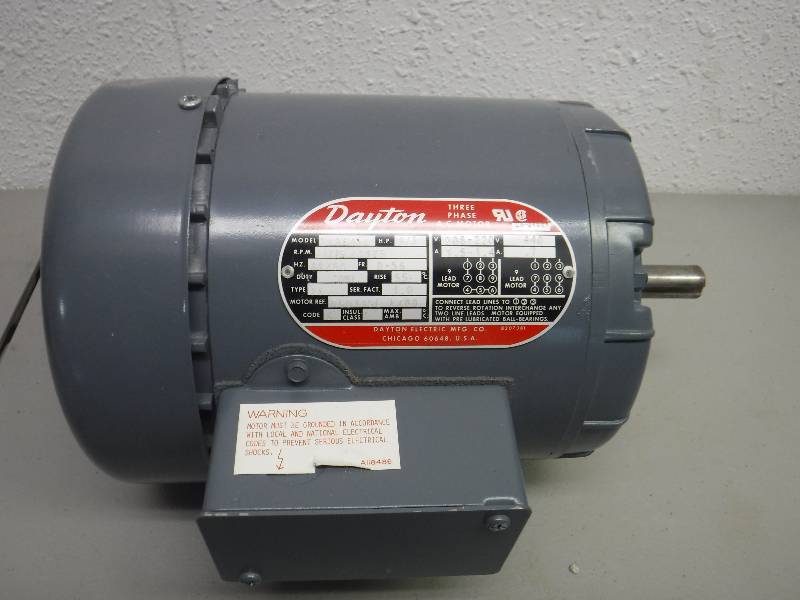 lot 3368 image: dayton 3 phase motor