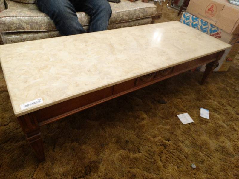 lot 303 image: Vintage marble like top table