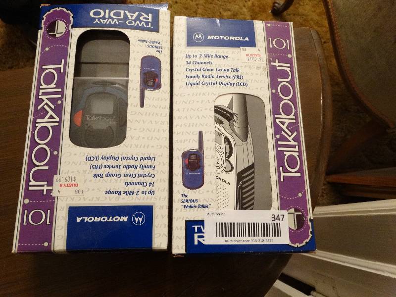 lot 347 image: Pair of Motorola talk about 101 2 way radios