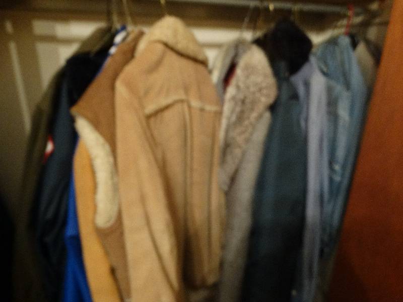 lot 356 image: Contents of closet- jackets coats misc.