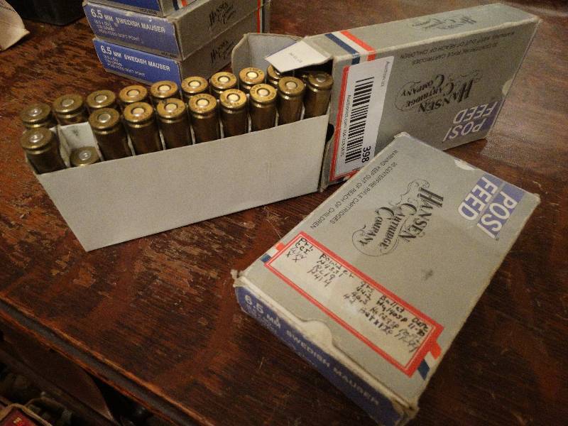 lot 398 image: 2 boxes of 20 rounds each of 6.5mm swedish mauser
