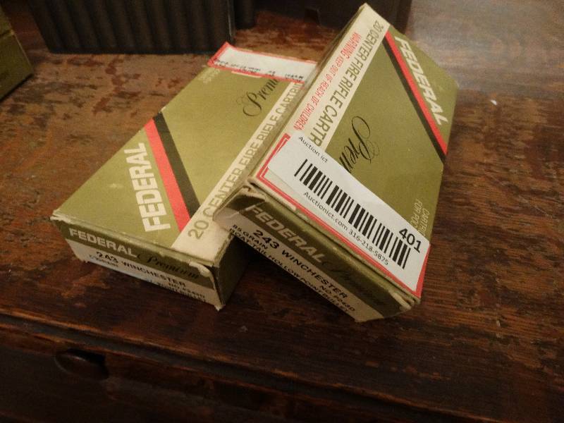 lot 401 image: 2 boxes of 20 rounds each of 243 Winchester