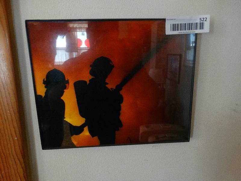 lot 522 image: Framed Fireman picture