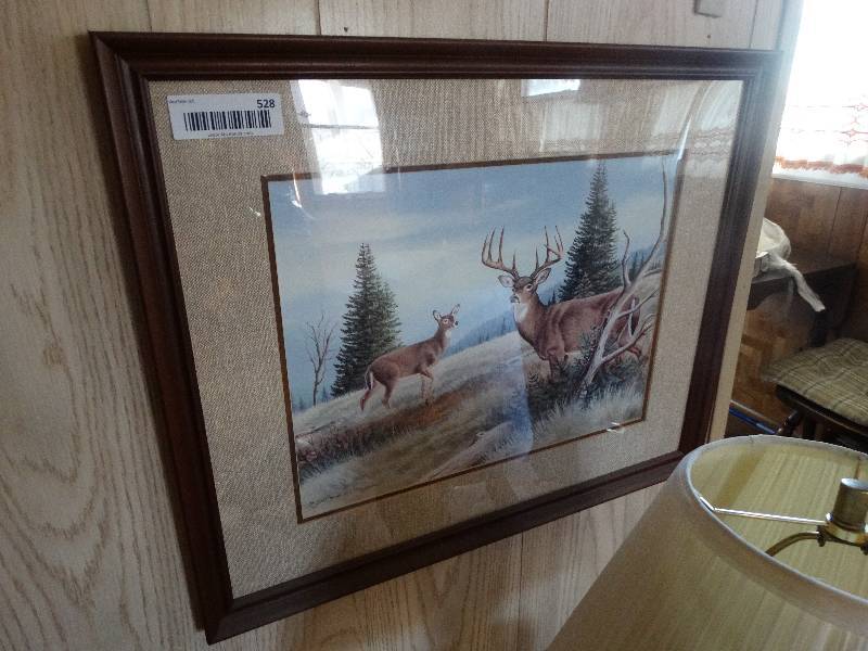 lot 528 image: Framed wildlife print