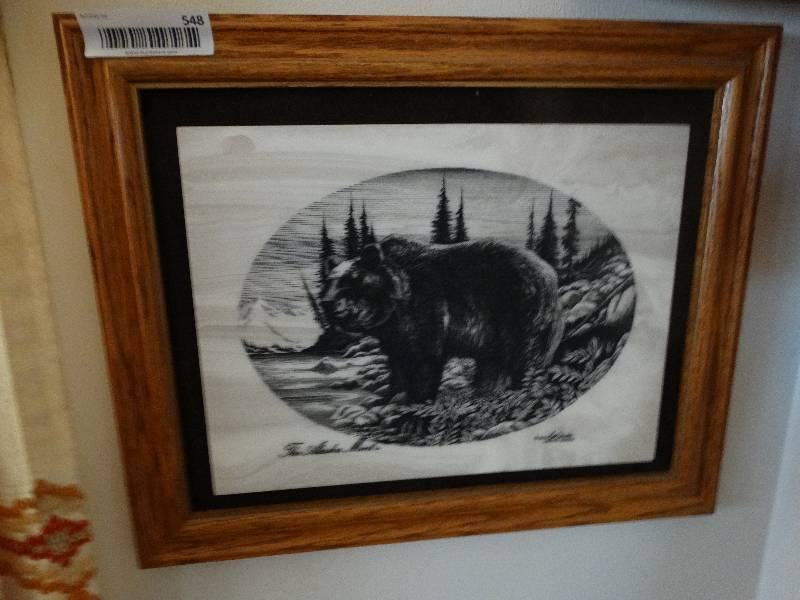 lot 548 image: Framed bear art